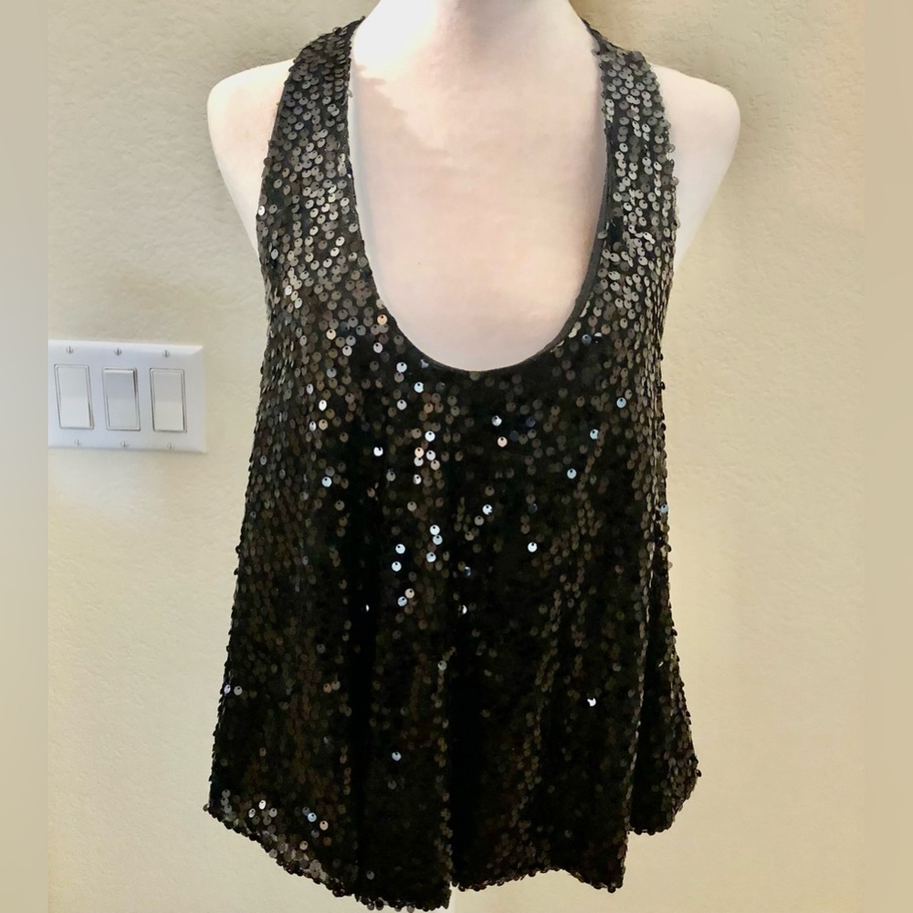 Flawless Sequin Black Racer Back Top